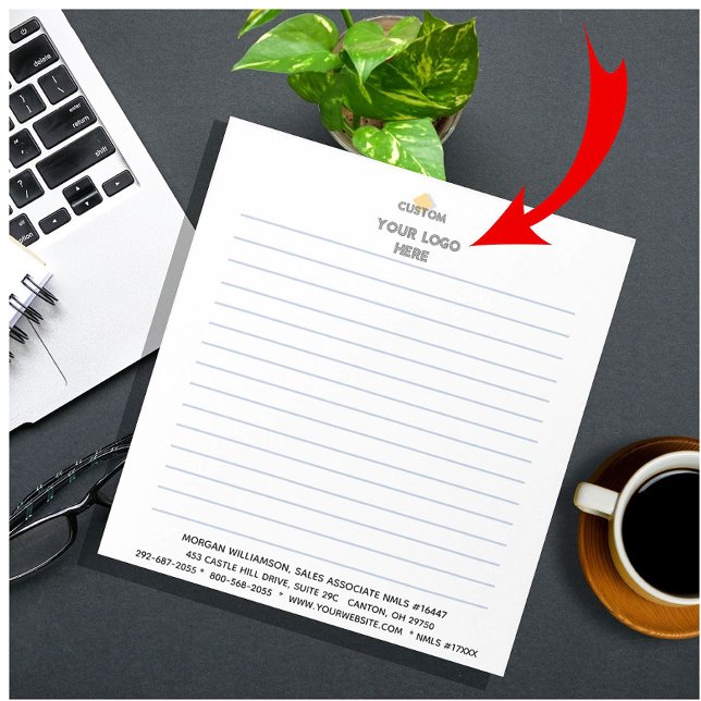 Bloc-note Personnaliser : Logo d'entreprise lié (Créateur téléchargé)
