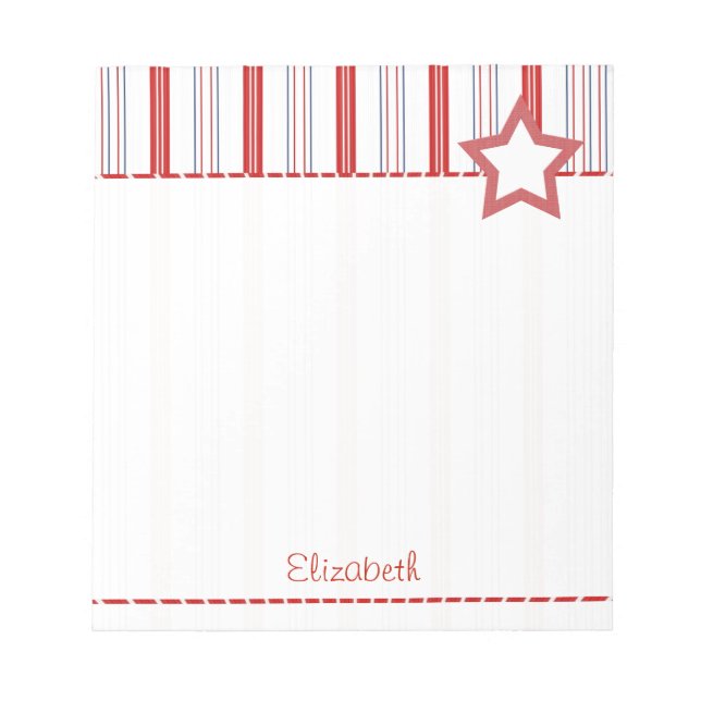Bloc-note Personnaliser : Patriotique Rouge Blanc et Bleu (Devant)