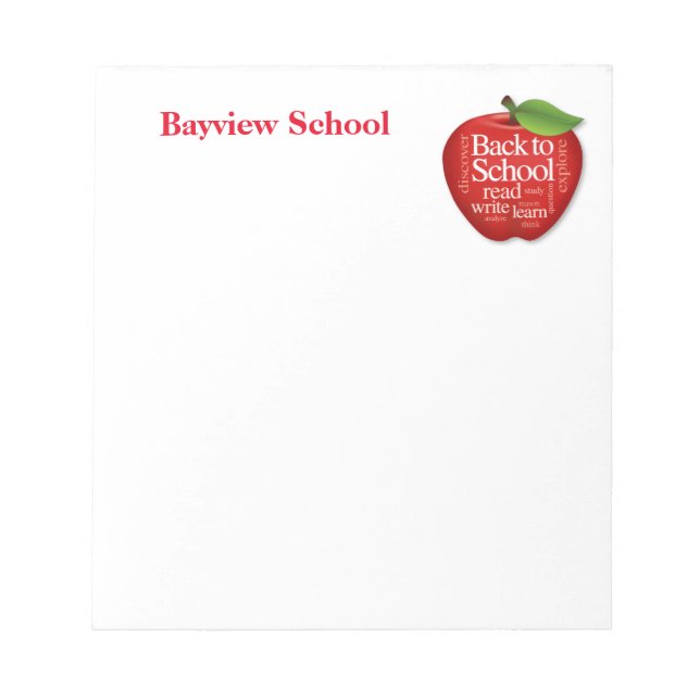 Bloc-note Personnaliser Retour à l'école (Devant)