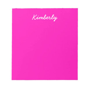 Bloc-note Personnaliser rose au néon de couleur solide il