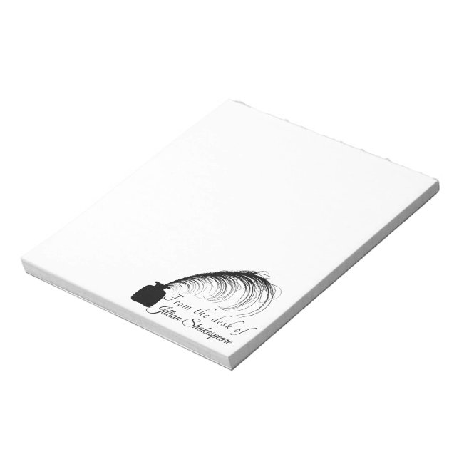 Bloc-note Personnalisez votre élégant logo en plumes Quill & (Tourné)