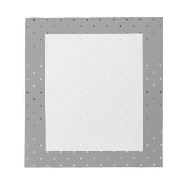 Bloc-note petit faux rose or gris pois motif (Devant)