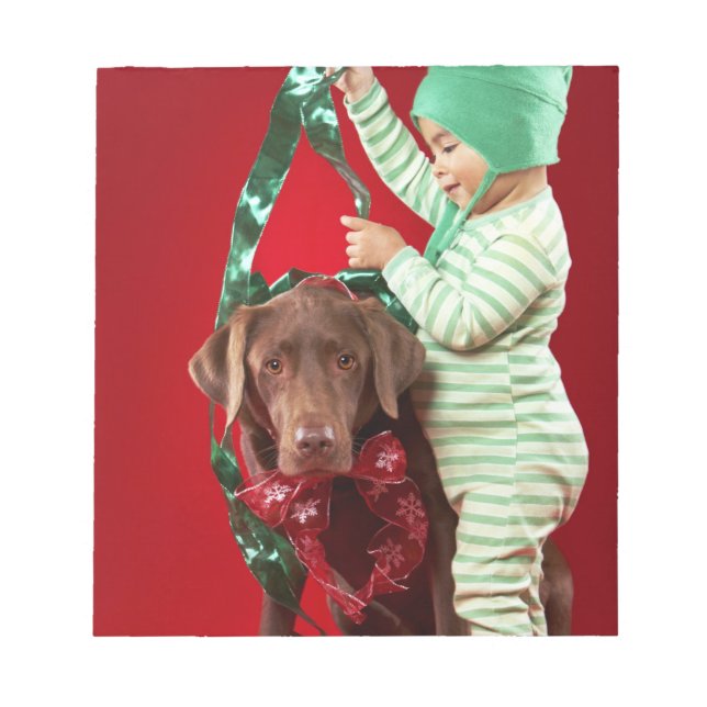 Bloc-note Petit garçon décorant un chien (Devant)