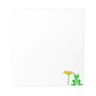 Bloc-note petite grenouille et fleur jaune