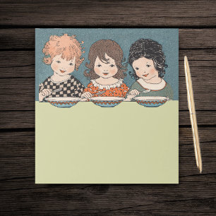 Bloc-note Petites Filles vintages Mangeant Soupe Trois Soeur