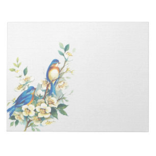 Bloc-note Petits oiseaux bleus sur le bloc - notes de