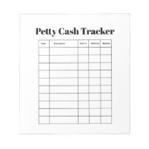 Petty Cash Tracker Notepad