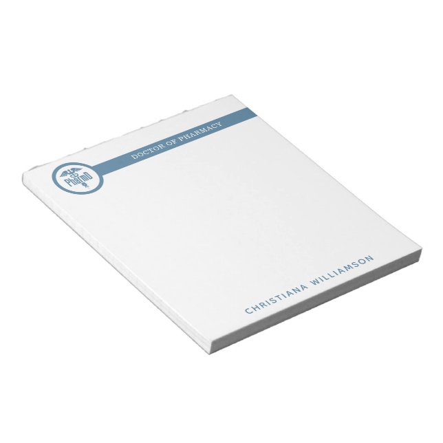 Bloc-note PharmD Docteur en pharmacie Pharmacy Graduation Ph (Incliné)