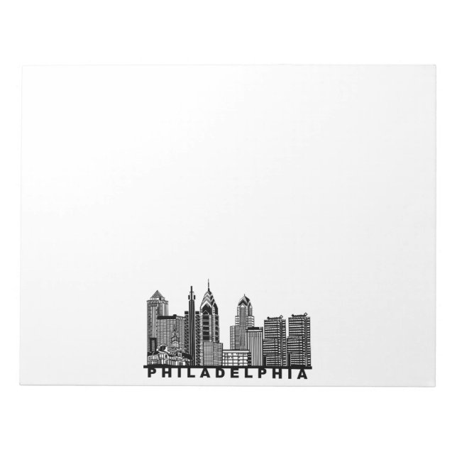 Bloc-note Philadelphia Skyline Silhouette  (Devant)