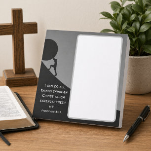Bloc-note Philippiens 4:13 KJV Bible Verse Pierre géante