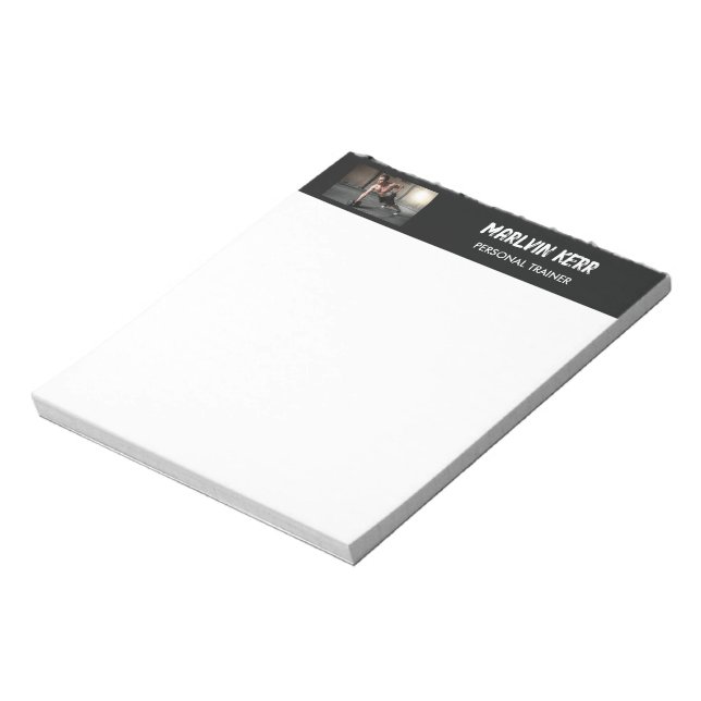 Bloc-note Photo personnalisée salle de sport gris d'affaires (Tourné)
