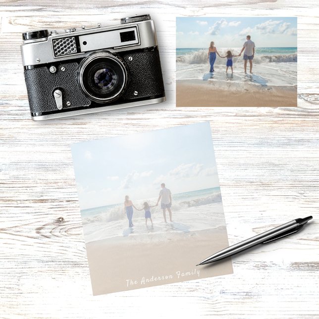 Bloc-note Photos de famille personnalisées vacances d'été (Créateur téléchargé)