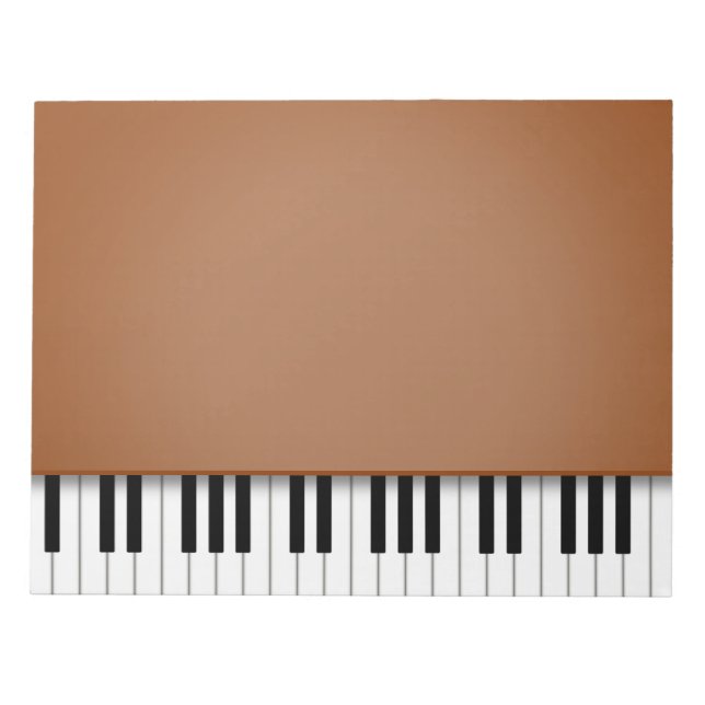 Bloc-note Piano Clavier Amusant Brown 8.5x11 Musique (Devant)