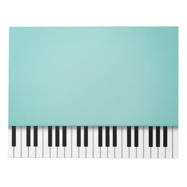 Bloc-note Piano Keyboard Fun Aqua 8.5x11 Musique (Devant)
