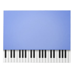 Bloc-note Piano Keyboard Fun Blue 8.5x11 Music