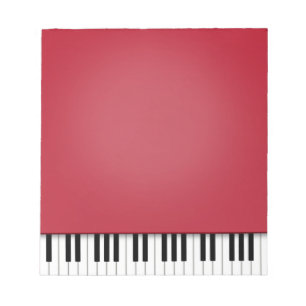 Bloc-note Piano Keyboard Fun Red 5.5x6 Music