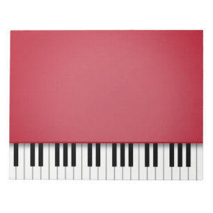 Bloc-note Piano Keyboard Fun Red 8.5x11 Music