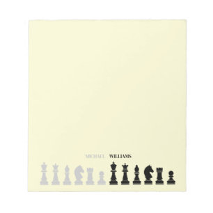 Bloc-note Pièce d'échecs personnalisée Jaune