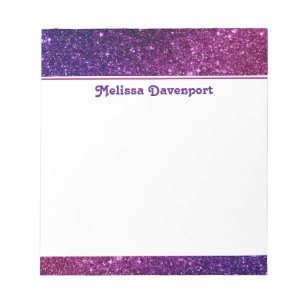 Bloc-note Pierres à Parties scintillant rose et violet