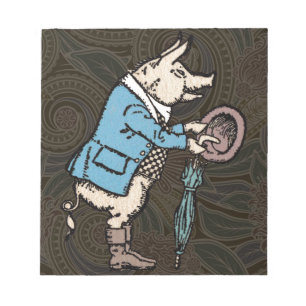 Bloc-note Pig Wearing Jacket Formal Antique