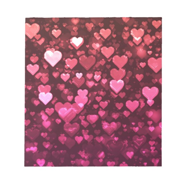 Bloc-note Pink Bokeh Hearts papier peint Arrière - plan numé (Devant)