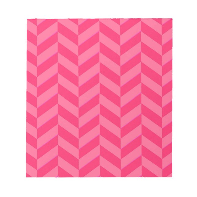 Bloc-note Pink Chevron Chic et Pad d'écriture fonctionnelle (Devant)
