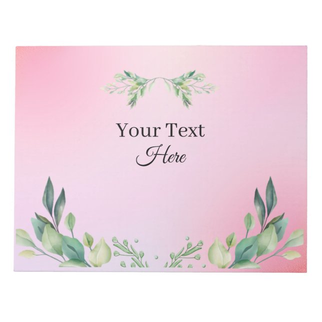 Bloc-note Pink color custom text  (Devant)