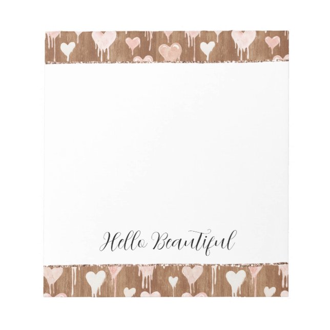 Bloc-note Pink Cream Chocolate Brown Hearts   (Devant)