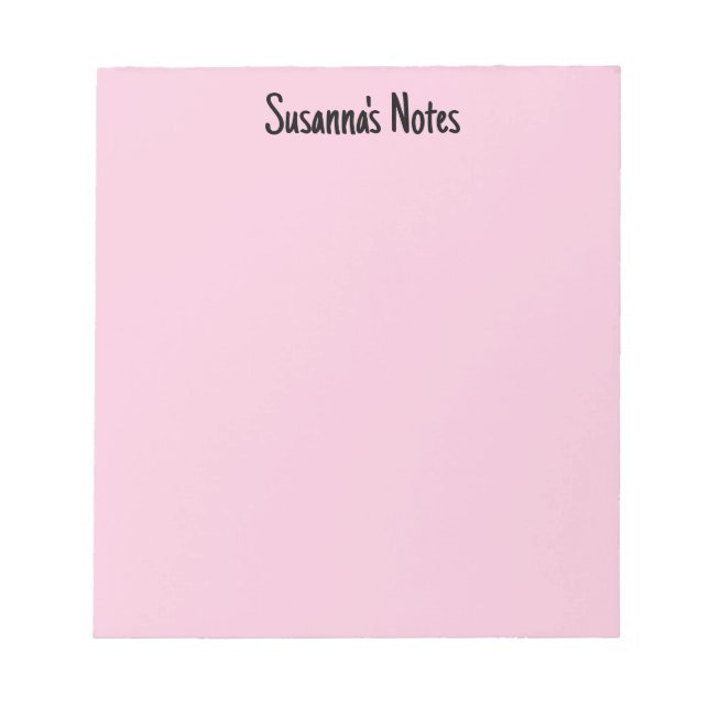 Bloc-note Pink Girl Modern Script Nom personnalisé (Devant)