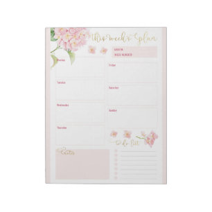 Bloc-note Pink Hydrangea Daily Planner