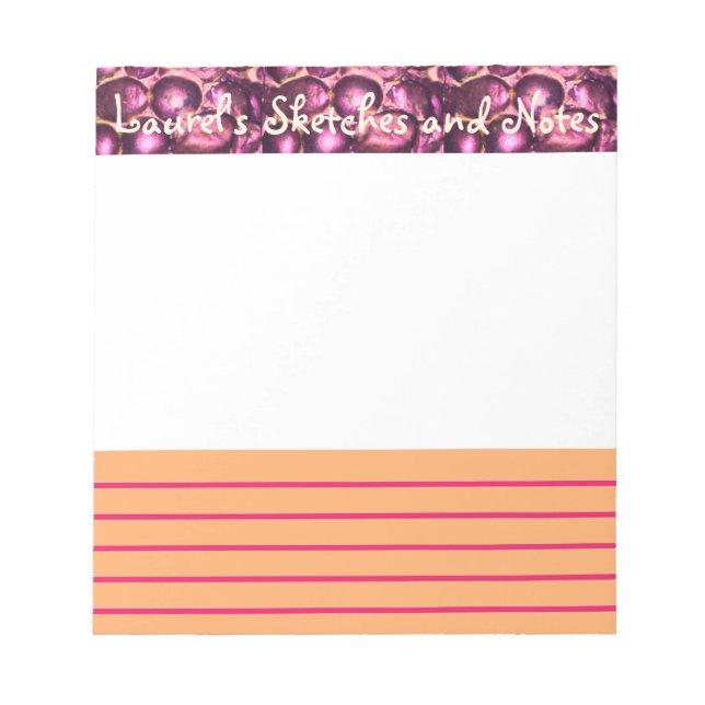Bloc-note Pink Pebbled Glam petit croquis et pavé de notes (Devant)