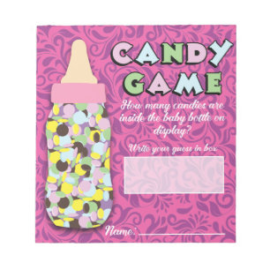 Bloc-note Pink & Purple Baby Bottle Candy Guesser Jeu