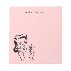 Bloc-note Pink Retro Lady note à Self Memo Pad