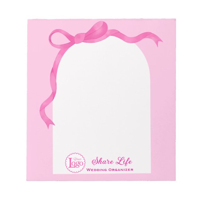 Bloc-note Pink Ribbon Wedding Gate  (Devant)