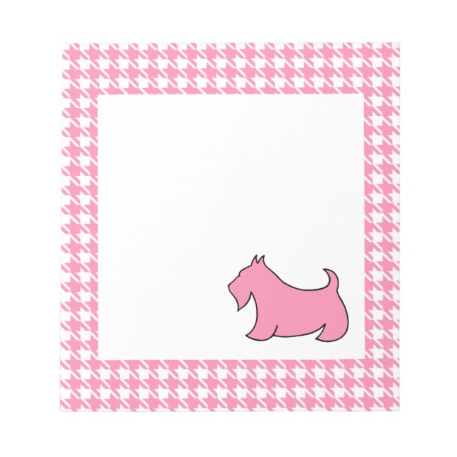 Bloc-note Pink Scottish Terrier School Notepad Cadeau (Devant)