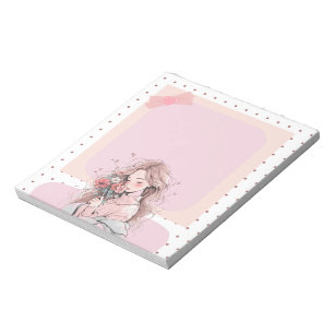 Bloc-note Pink Simple mignon Anime Boho Notepad