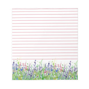 Bloc-note Pink violet Fleur sauvage Meadow aquarelle Lined