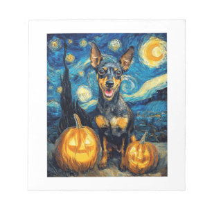 Bloc-note Pinscher Nain Chien Mignon Halloween Jack O Lante