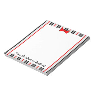 Bloc-note Pinstripes Et Cravate Red Bow