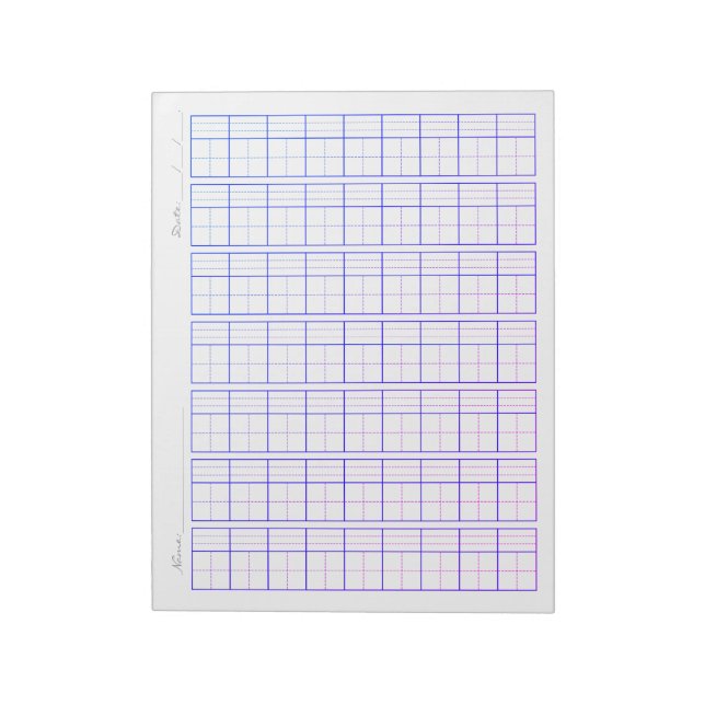 Bloc-note Pinyin Tianzi Grid Paper, Chinese Writing Practice (Tourné)
