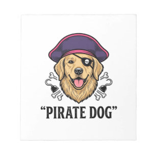 Bloc-note Pirate Dog Modèle de T-shirt avec Gravure Vintage_