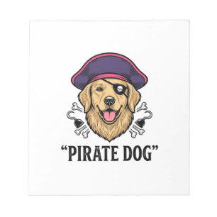 Bloc-note Pirate Dog Modèle de T-Shirt Gravure Vintage_1