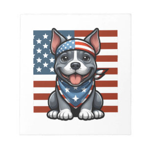 Bloc-note Pitbull Patriotique Drapeau Américain 4 Juillet BB