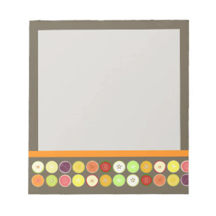 Bloc-note PixDezines jus de fruits rétro/do-it-yourself coul