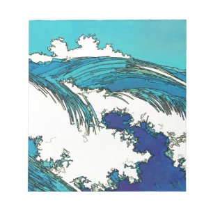 Bloc-note PixDezines konen uehara vagues océaniques, 上 原