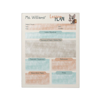 Bloc-note Plan de cours pour l'enseignant Ecole française de