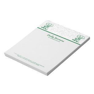 Bloc-note Plan de ligne d'éléphant vert Monogramme Chasseur