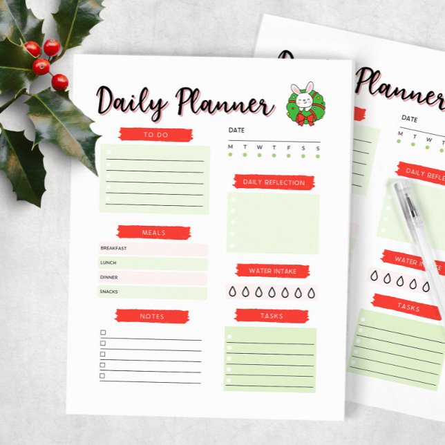 Bloc-note Plan quotidien Bunny de Noël (Créateur téléchargé)
