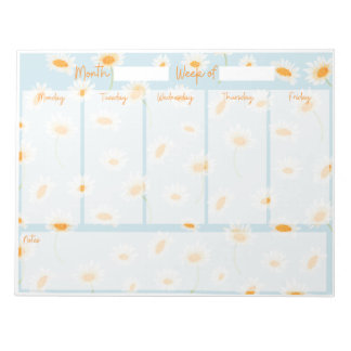 Bloc-note Planificateur de bureau hebdomadaire Daisy