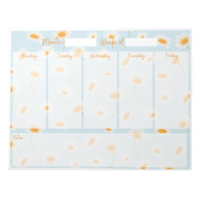 Bloc-note Planificateur de bureau hebdomadaire Daisy (Devant)